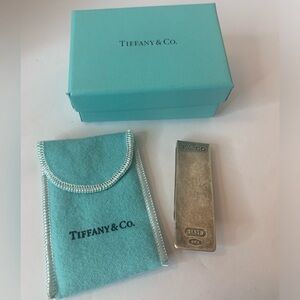 Tiffany and Co Money Clip Sterling Silver 1837 Initials FNO Vintage Luxury